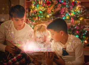 クリスマスの魔法の本の写真を作成する方法 