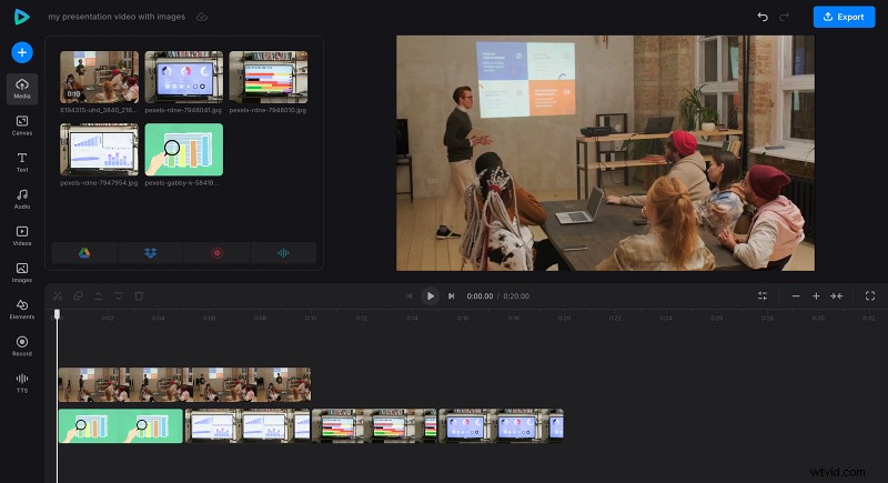 Voeg naadloos afbeeldingen toe aan video s - behoud originele audio | Clideo 