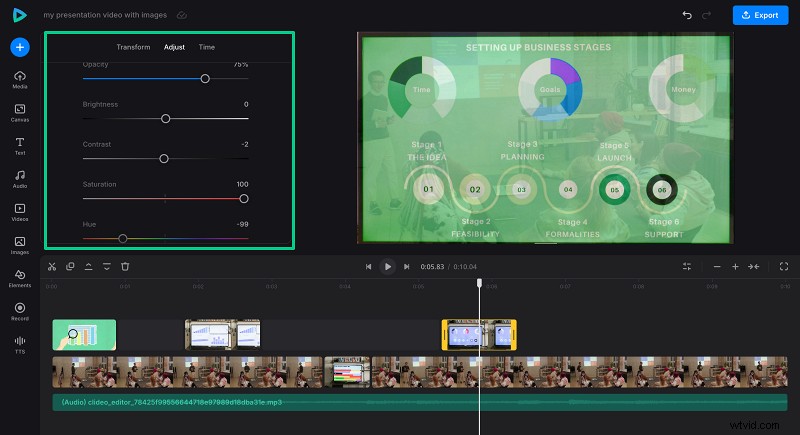 Voeg naadloos afbeeldingen toe aan video s - behoud originele audio | Clideo 