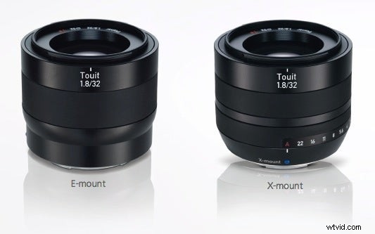 Zeiss Touit-lenzen voor Sony en Fujifilm:specificaties, prijs en beschikbaarheid 