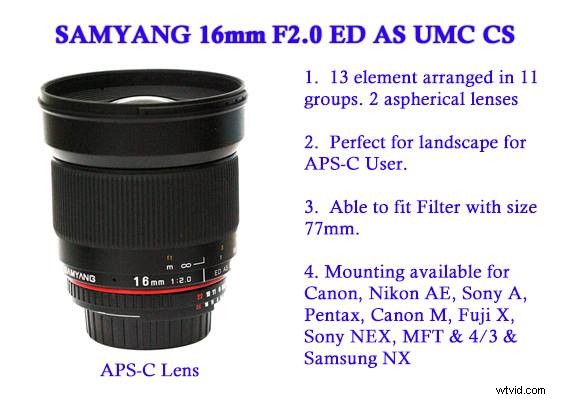 Samyang 16 mm f/2 APS-C-lens:een glimp van de toekomst