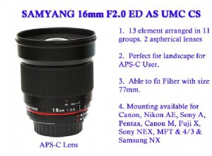 Samyang 16mm f/2 APS-C Lens:A Glimt at the Future 