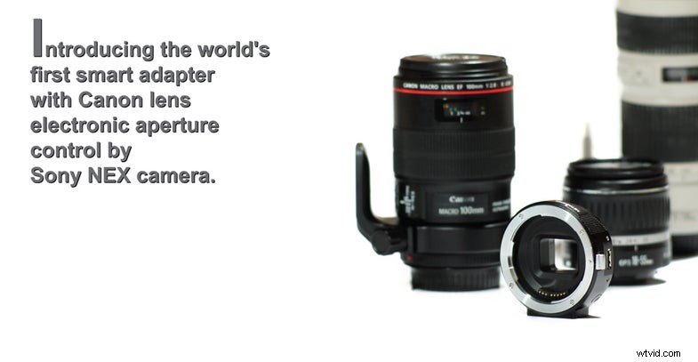 Canon EF naar Sony NEX-adapter met elektronisch diafragma - Conurus &Metabones