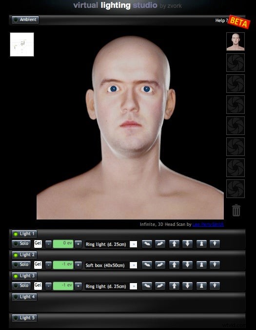 Gratis virtuele verlichtingsstudio:experimenteer online met verlichtingsopstellingen 