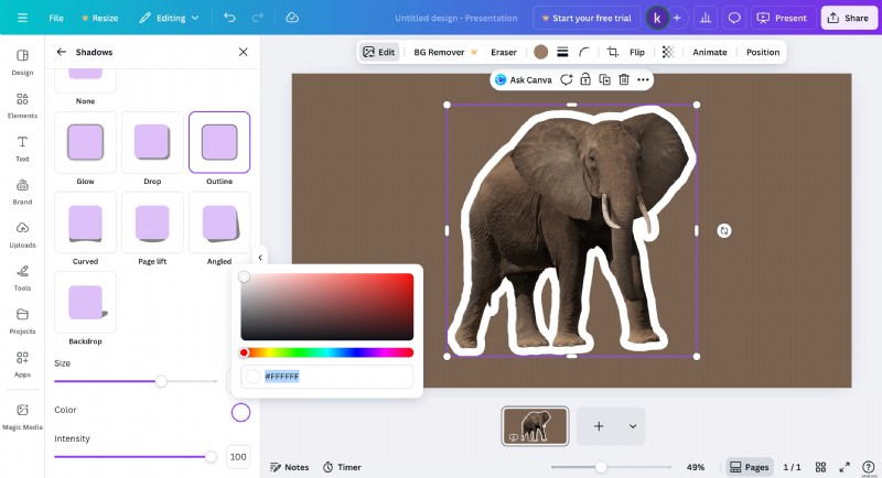 Canva:voeg een witte omtrek toe aan afbeeldingen - eenvoudige stapsgewijze handleiding 