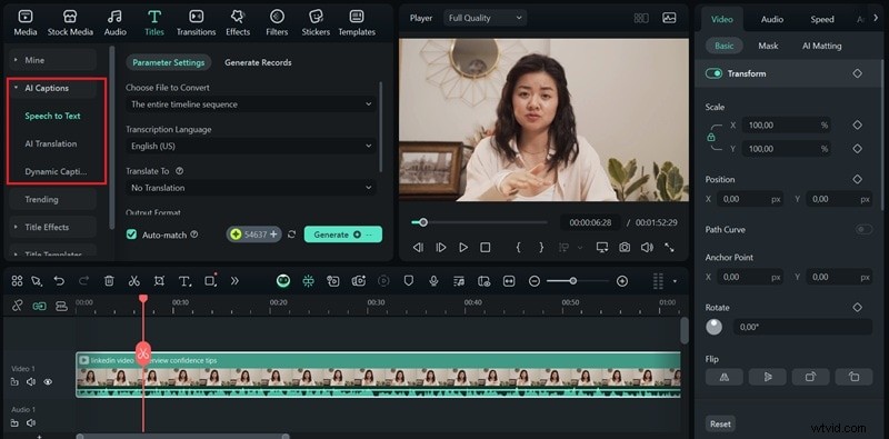 Premiere Pro versus Filmora:AI-ondertiteling voor video-inhoud 