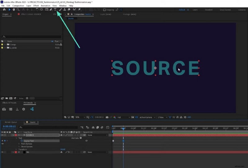 Tekstanimatie beheersen in Adobe After Effects:essentiële vaardigheden 