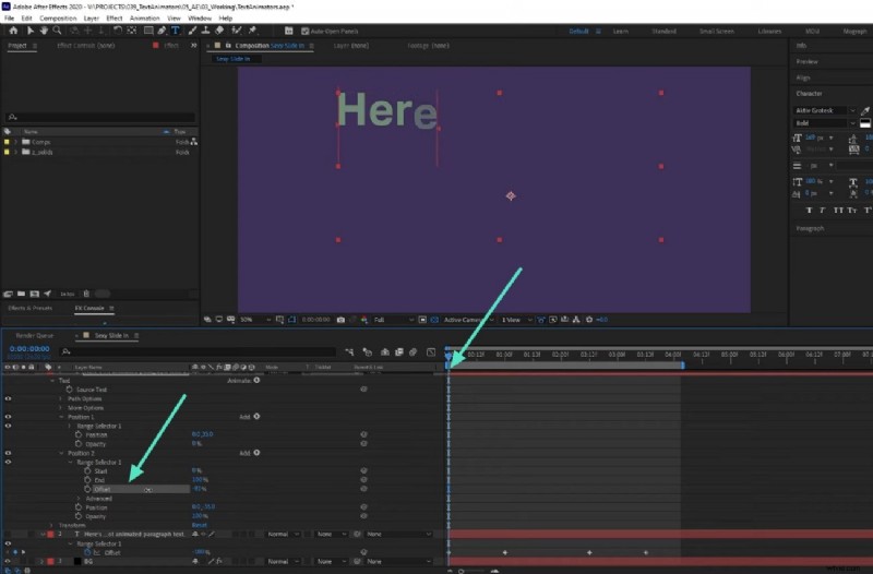 Tekstanimatie beheersen in Adobe After Effects:essentiële vaardigheden 