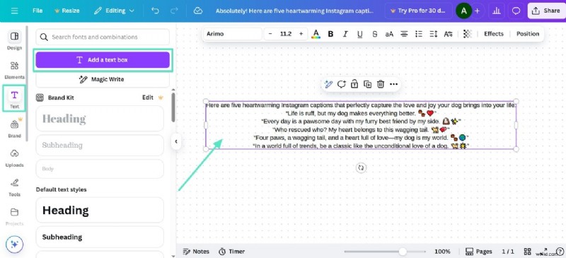Maak verbluffende verticale tekst in Canva:een stapsgewijze handleiding 