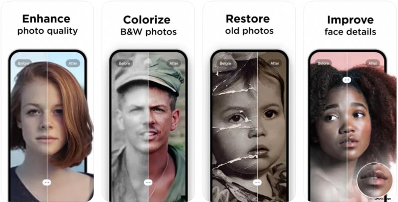 Beste Remini-alternatieven:verbeter foto s en video s op iPhone en Android 