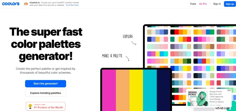 Hulpmiddelen voor kleurmatching:genereer harmonieuze kleurenpaletten | [Jaar] 