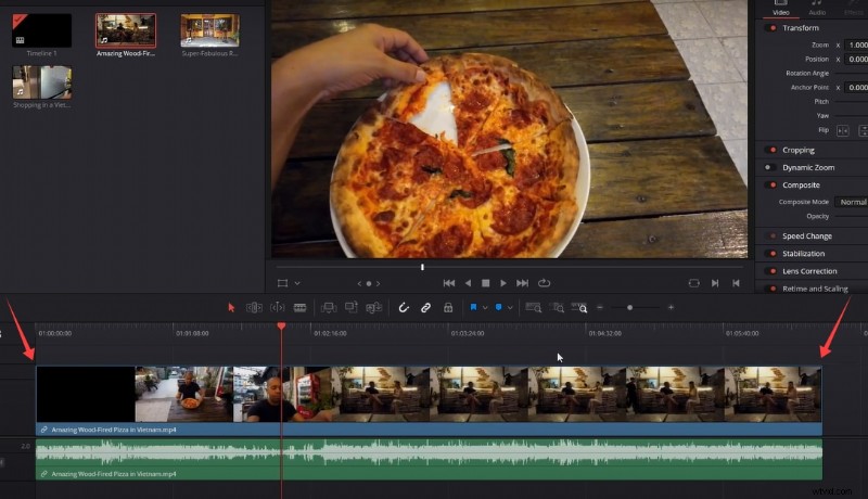 Tijdlijn beheersen Inzoomen DaVinci Resolve:een korte handleiding 