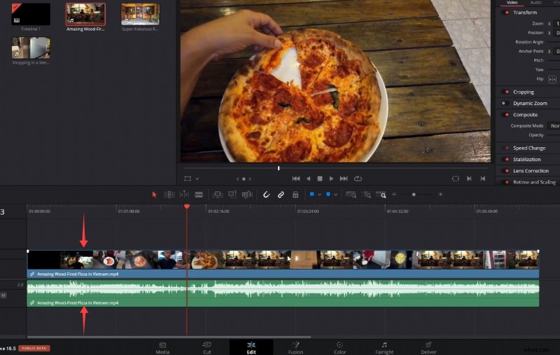 Tijdlijn beheersen Inzoomen DaVinci Resolve:een korte handleiding 