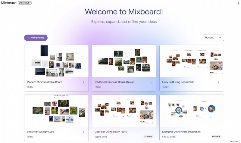 Google Mixboard:AI Mood Board-tool voor visuele conceptie 