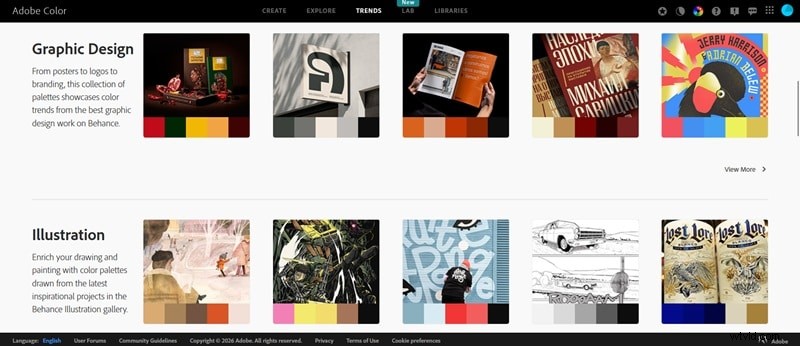 Beheers kleurenpaletten met Adobe Color:een uitgebreide handleiding 