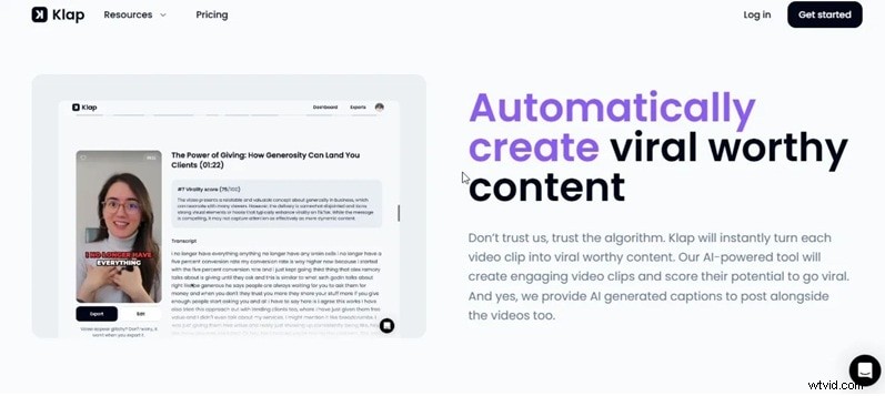 Klap AI Review:lange video s opnieuw gebruiken voor TikTok, reels en shorts - is het de moeite waard? 
