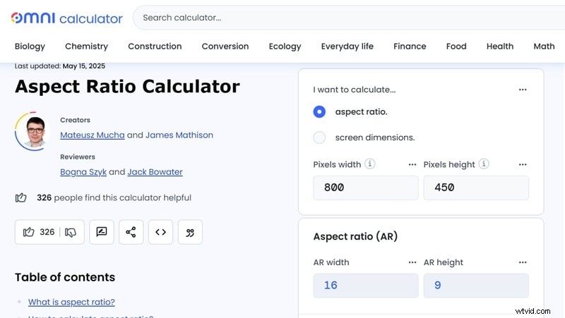 Beeldverhoudingcalculator:vind de perfecte afmetingen voor video en sociale media 