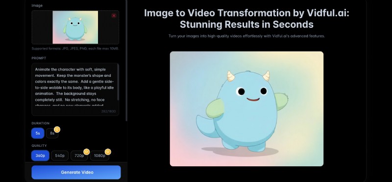 Vidful AI Review 2026:genereer boeiende AI-video s uit tekst en afbeeldingen | Functies en beperkingen 