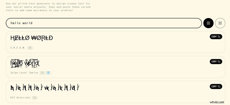 Glitch-tekstgenerator:online vervormde tekst maken - [Jaar] 