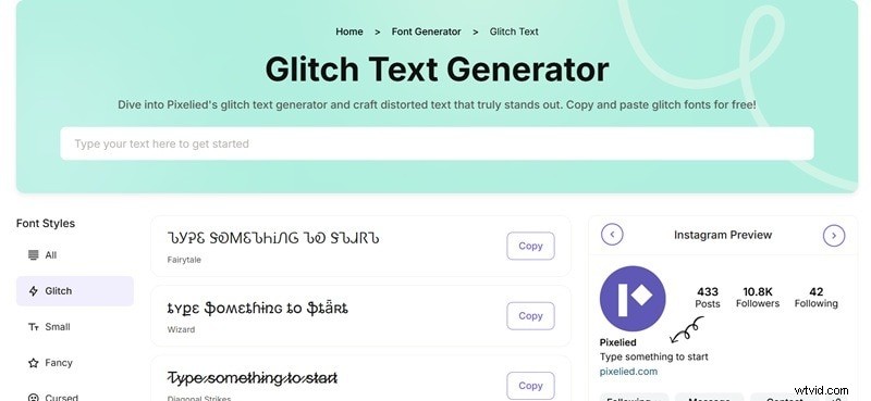 Glitch-tekstgenerator:online vervormde tekst maken - [Jaar] 