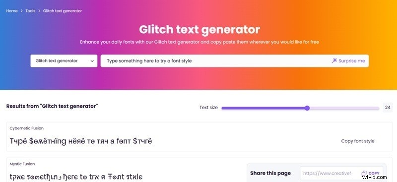 Glitch-tekstgenerator:online vervormde tekst maken - [Jaar] 