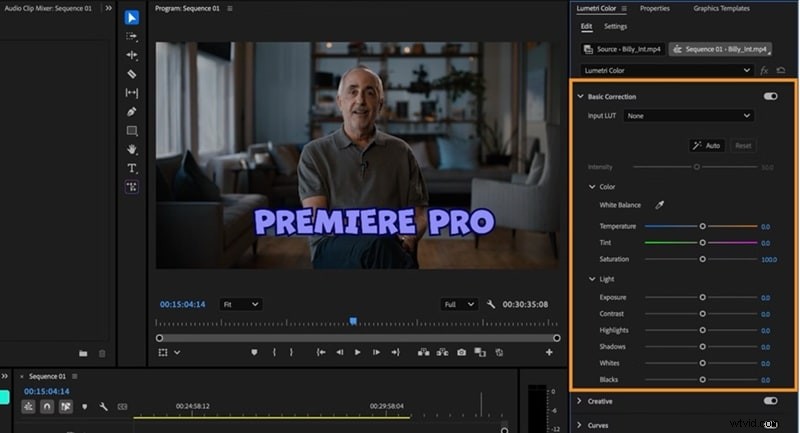 Premiere Pro-kleurcorrectie:beheer van tint, verzadiging en kleurcorrectie 