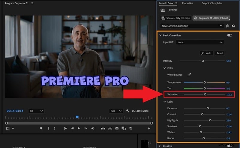 Premiere Pro-kleurcorrectie:beheer van tint, verzadiging en kleurcorrectie 