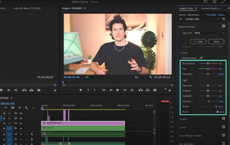Premiere Pro:aanpassingslagen beheersen voor niet-destructieve bewerking 