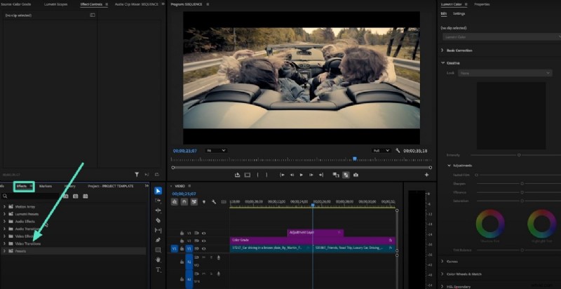 Premiere Pro:aanpassingslagen beheersen voor niet-destructieve bewerking 