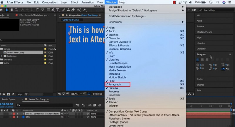 Tekst perfect centreren in After Effects:3 beproefde methoden