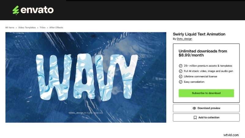 After Effects Vloeibare tekstanimatie:sjablonen en zelfstudie 