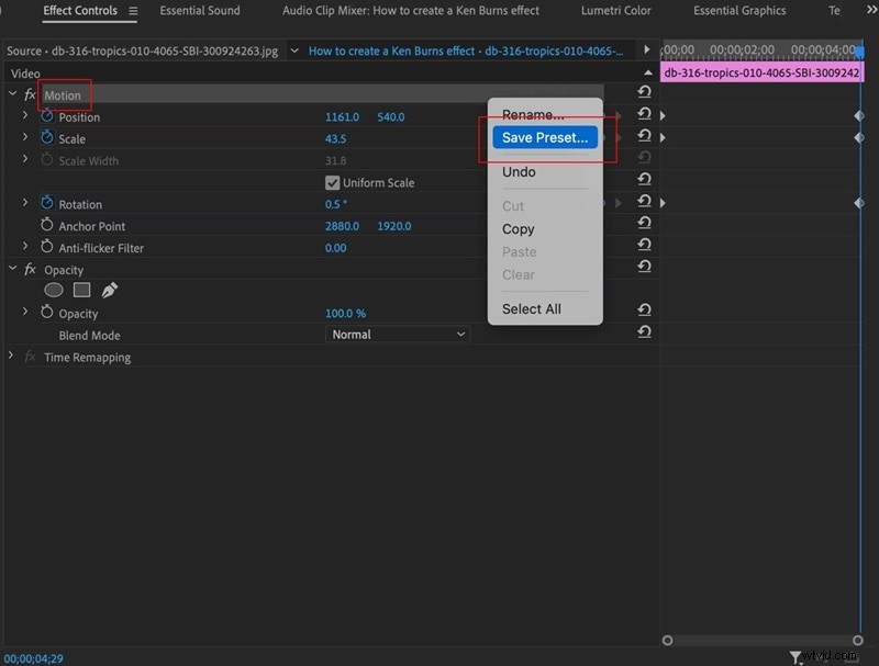 Beheers het Ken Burns-effect in Premiere Pro:een uitgebreide handleiding 