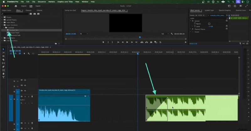 Naadloze audio-overgangen in Premiere Pro:een uitgebreide handleiding 