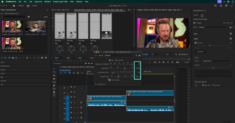 Audiomixen beheersen in Premiere Pro:een uitgebreide handleiding