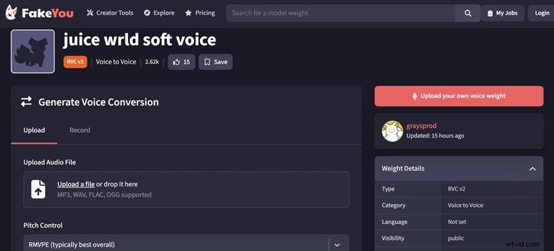 Juice WRLD AI Voice Generator:maak muziek met zijn stijl 