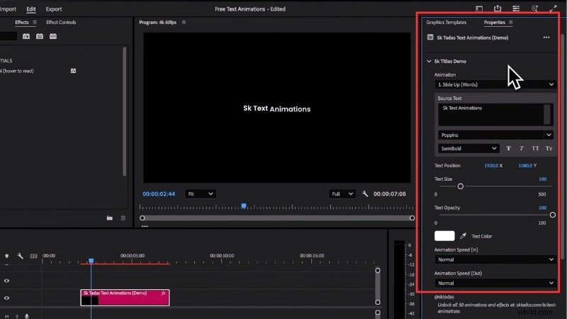 3D-tekst beheersen in Premiere Pro:voorinstellingen, sjablonen en aanpassingen 