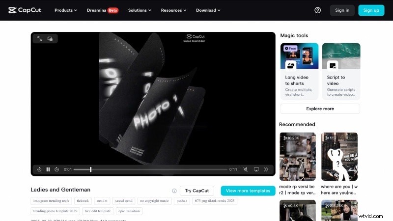 CapCut trending-sjablonen 2024:maak virale TikTok- en Reels-video s | Filmora AI 