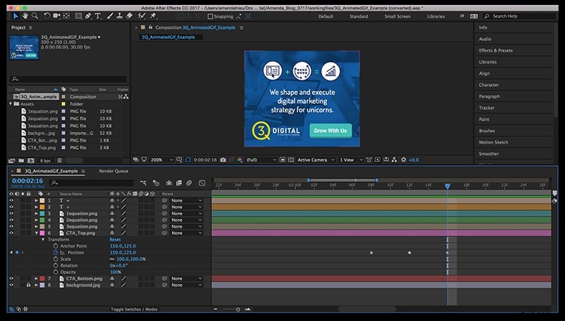 Maak boeiende GIF s in After Effects:een stapsgewijze handleiding 