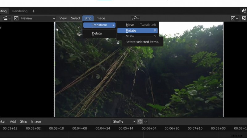 Videorotatie beheersen in Blender:een uitgebreide gids 