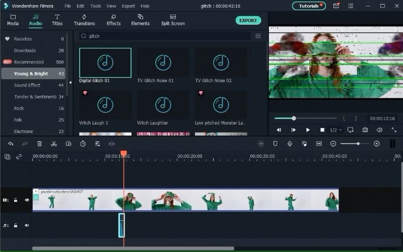 Vytvořte úžasné Glitch Effects s Filmora:TV, RGB a digitální překryvy 