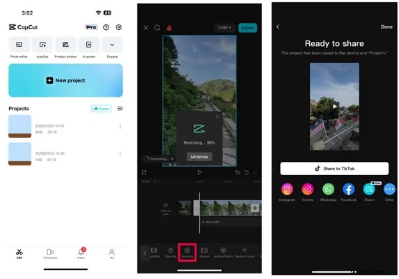 Video omkeren in CapCut:een stapsgewijze handleiding voor sociale media 