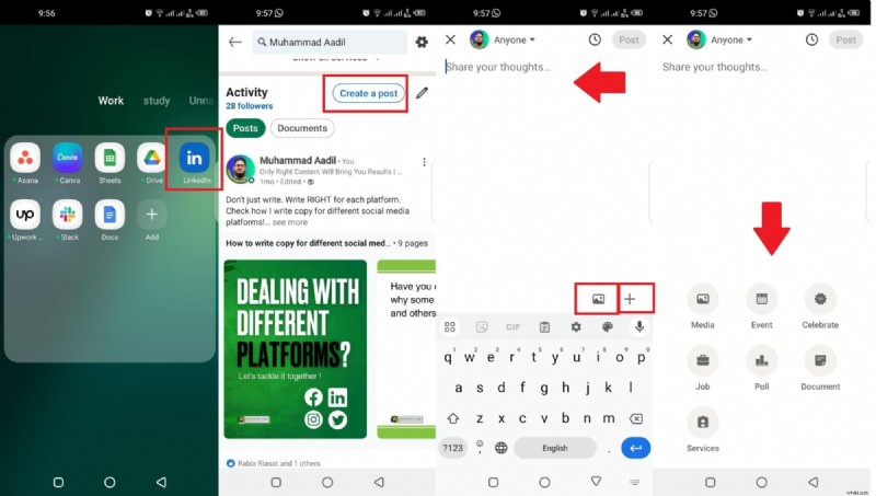 Mobilní příspěvky na LinkedIn:Průvodce krok za krokem pro profesionály 