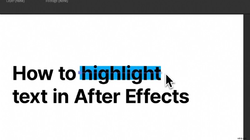 Teksthoogtepunten beheersen in Adobe After Effects:een uitgebreide handleiding