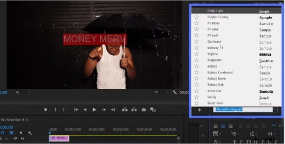 Verander snel lettertypen in Adobe Premiere Pro:een stapsgewijze handleiding 