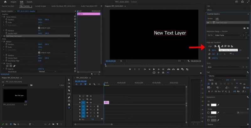 Tekst centreren in Adobe Premiere Pro:5 eenvoudige methoden 