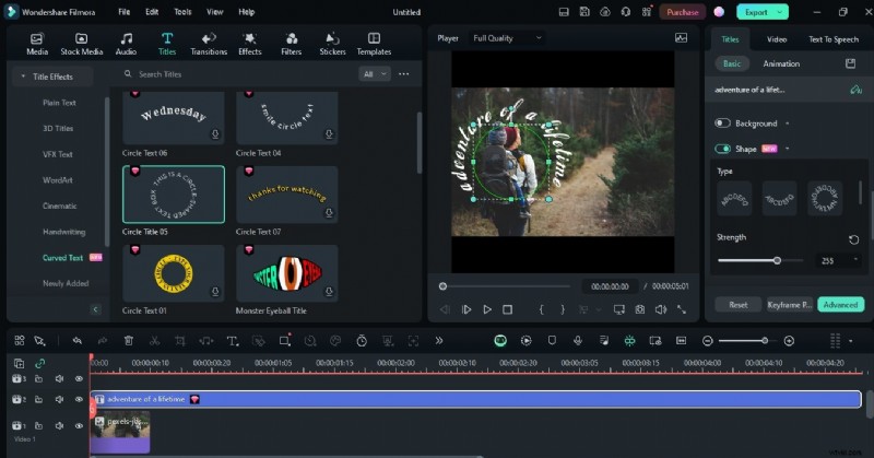 Gebogen tekst maken in foto s:een eenvoudige Filmora-tutorial 
