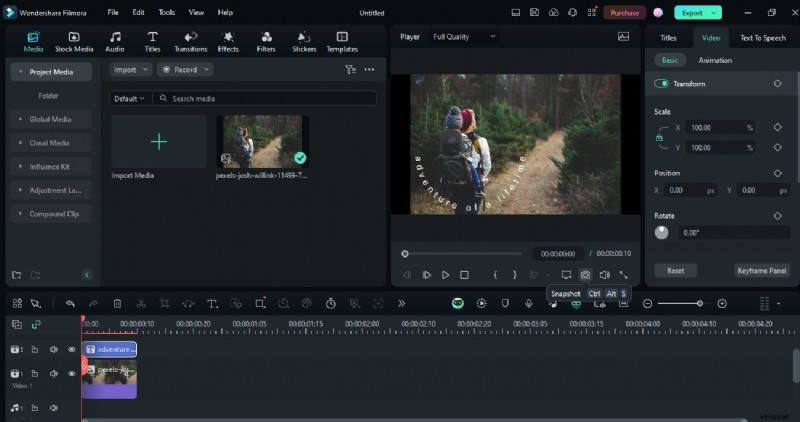 Gebogen tekst maken in foto s:een eenvoudige Filmora-tutorial 