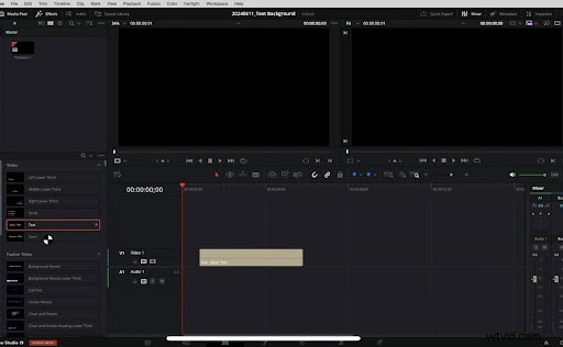 Tekst beheersen in DaVinci Resolve:een stapsgewijze zelfstudie 