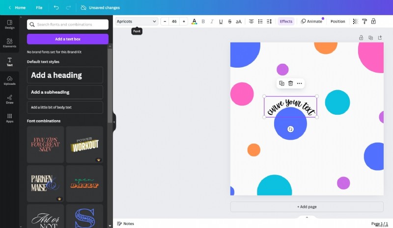 Gebogen tekst toevoegen in Canva:een snelle en eenvoudige handleiding 