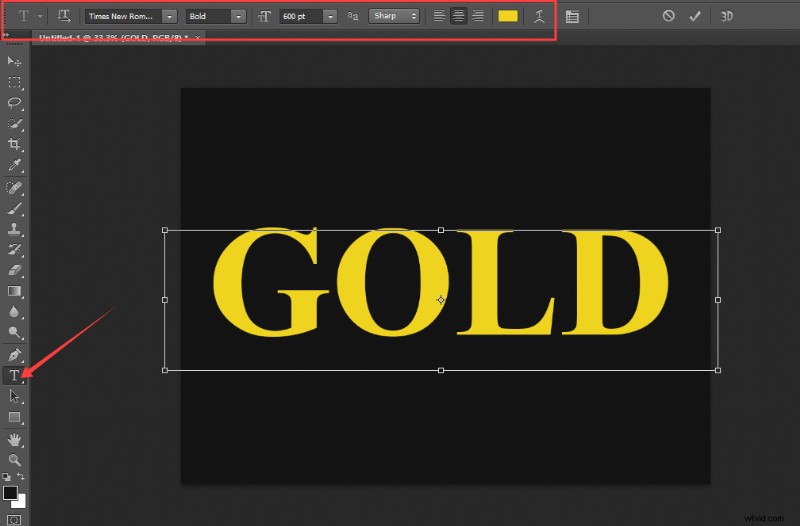 Photoshop Gold-teksteffect:een beginnershandleiding 